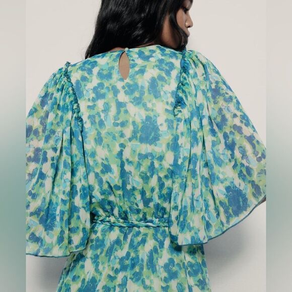 ZARA FLUID PRINTED LONG JUMPSUIT - Picture 5 of 9